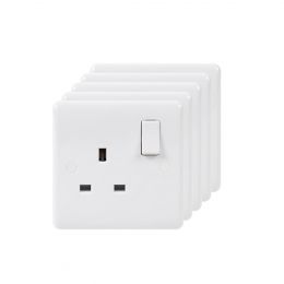 White Urea ST Range 13A 1 Gang Switched Socket