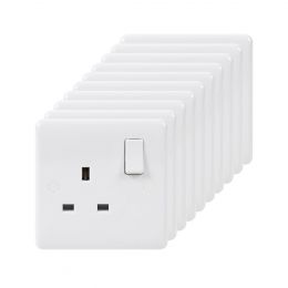 white single socket | White Plastic 13A 1 Gang Double Pole Switched Socket