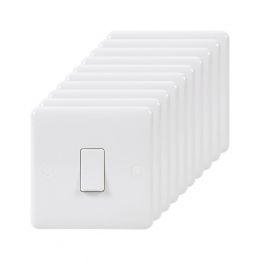 white single light switch | White Plastic 10A 1 Gang 2 Way Switch
