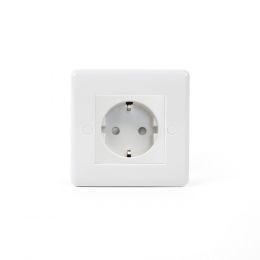 Lieber Silk White 1 Gang 16A European Schuko Socket - Curved Edge