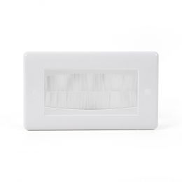 Lieber Silk White 2 Gang 4 Module Brush Plate - Curved Edge