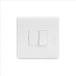 Lieber Silk White 13A Switched Fuse Connection Unit Flex Outlet - Curved Edge
