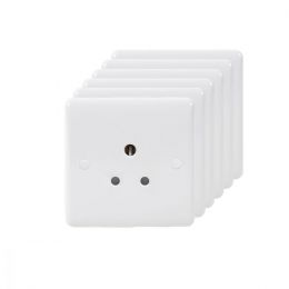 6 Pack - Lieber Silk White 5 Amp Socket - Curved Edge
