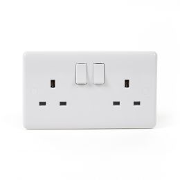 White Plastic Double Socket