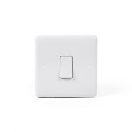 White Plastic 1 Gang 20 Amp Double Pole Switch