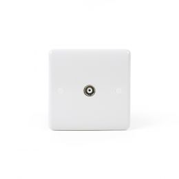 White Plastic 1 Gang TV Socket