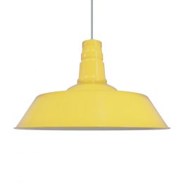 Canary Yellow Large Industrial Kitchen Pendant Light - Large Argyll - Soho Lighting