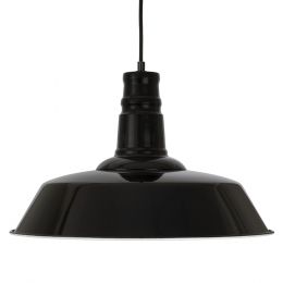 Gloss Black Large Industrial Pendant Light - Large Argyll - Soho Lighting