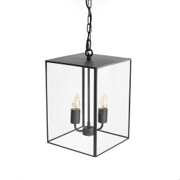 Soho Lighting Langdon Lantern Pendant Small Matt Black