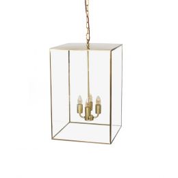 Soho Lighting Langdon Lantern Pendant Large Brass
