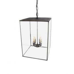 Soho Lighting Langdon Lantern Pendant Large Matt Black