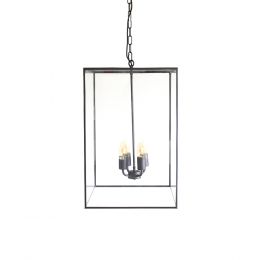 Langdon Lantern Pendant Large Matt Black
