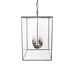 Langdon Lantern Pendant Light Medium Blackened Brass