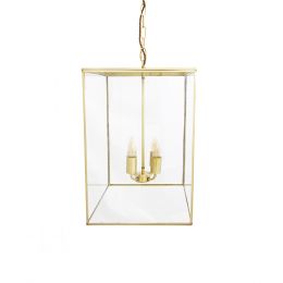 Langdon Lantern Pendant Light Medium Brass