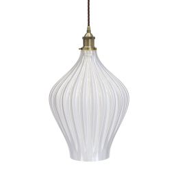 Persian Fluted Orbicular Clear Water Pendant Light
