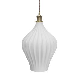 Persian Fluted Orbicular Surf White Pendant Light