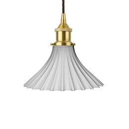Scallop Fluted Bell Clear Water Pendant Light