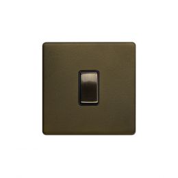Soho Lighting Bronze 10A 1 Gang Intermediate Switch Black Inserts Screwless