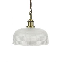 Du Maurier Prismatic Stepped Dome Glass Pendant Light