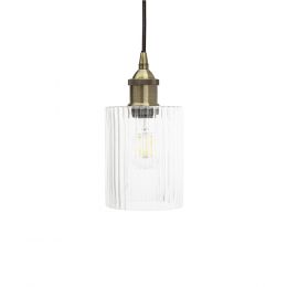Henley Cylinde Petite Ribbed Glass Pendant Light