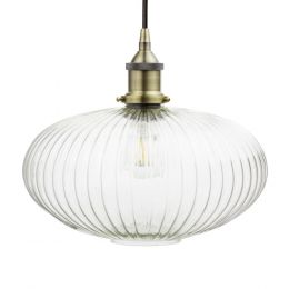 Henley Ellipse Ribbed Glass Pendant Light