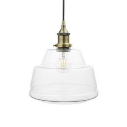 James Stepped Clear Glass Pendant Light