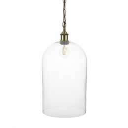 Lawrence Clear Elongated Dome Glass Pendant Light