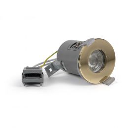 Lieber Polished Brass GU10 Fire rated IP65 downlight