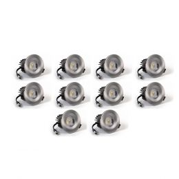 10 Pack - Pewter CCT Fire Rated LED Dimmable 10W IP65 Downlight