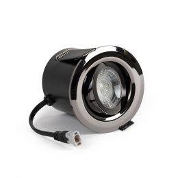 Black Chrome Fire Rated Tiltable LED Downlights Dimmable