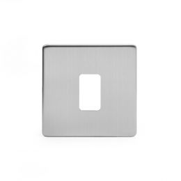 brushed chrome grid plate

