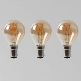 3 Pack - 2w B15 Vintage Edison Golf Ball LED Light Bulb 1800K T-Spiral Filament Dimmable