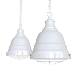 white industrial pendant light