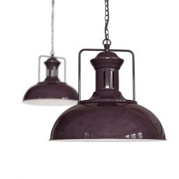 Regent Vintage Kitchen Pendant Light Mulberry Red