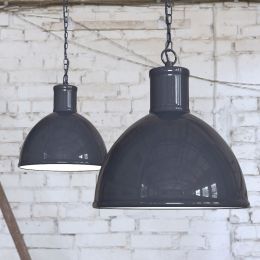 Wardour Industrial Bay Pendant Light Leaden Grey