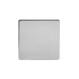 Brushed chrome metal Single Blank Plates with Black insert