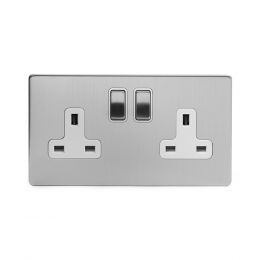 Brushed Chrome and white socket