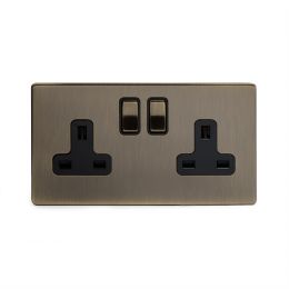 antique brass screwless sockets

