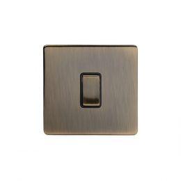 Antique Brass 1 Gang Intermediate Switch with Black Insert