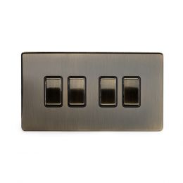 Antique Brass 4 Gang Intermediate Switch