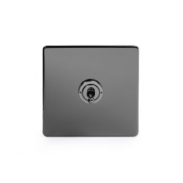 Black Nickel 1 Gang 2 Way Toggle Switch with Black Insert