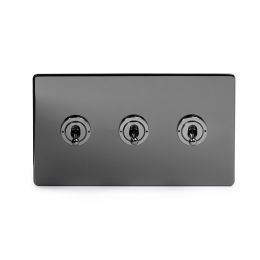 Soho Lighting Black Nickel 3 Gang 20 Amp Intermediate Toggle Switch Screwless