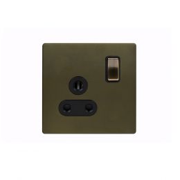 Soho Lighting Bronze 5 Amp Socket with Switch Black Ins Screwless