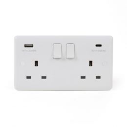 White Plastic USB C Socket