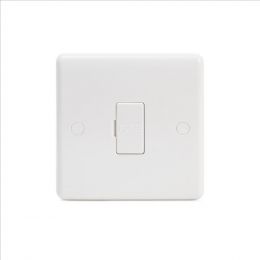 Lieber Silk White 13A Unswitched Connection Unit Flex Outlet - Curved Edge