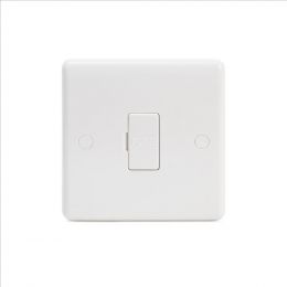 Lieber Silk White 13A Unswitched Connection Unit Flex Outlet - Curved Edge
