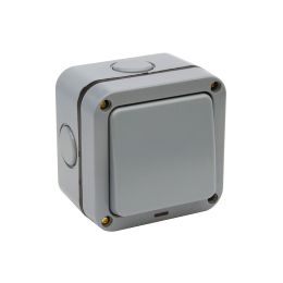 Lieber Grey 20A 1 Gang 2 Way Outdoor Switch IP66 With Neon