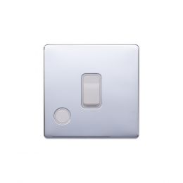Lieber Polished Chrome 20A 1 Gang Double Pole Switch Flex Outlet - White Insert Screwless