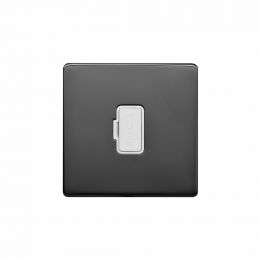 Lieber Black Nickel 13A UnSwitched Fuse Connection Unit - White Insert Screwless