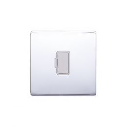 Lieber Polished Chrome 13A UnSwitched Fused Connection Unit (FCU) - White Insert Screwless